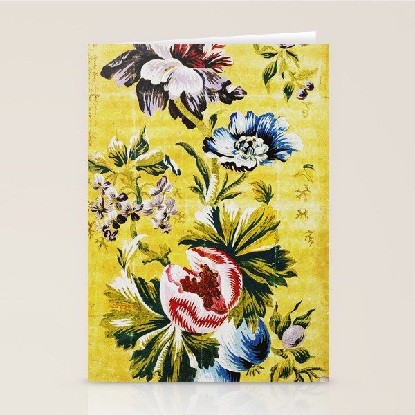 18th Century English Floral Print Stationery Card Gallery Image 1