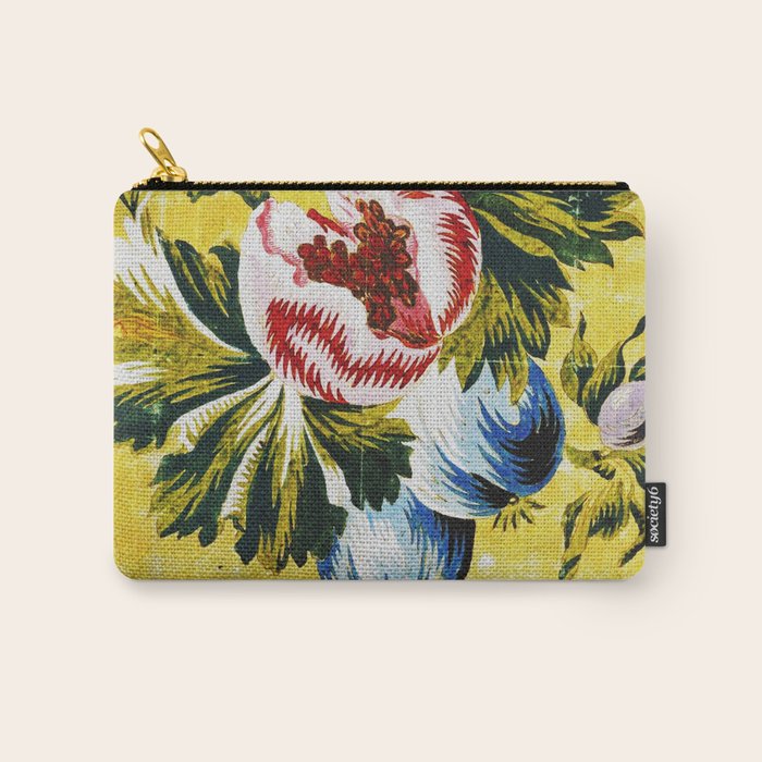 18th Century English Floral Print Carry All Pouch Gallery Image 1