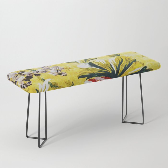 18th Century English Floral Print Bench Gallery Image 1
