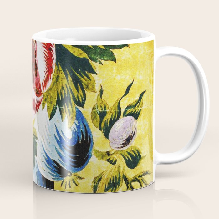 18th Century English Floral Print Coffee Mug Gallery Image 1
