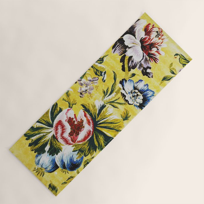 18th Century English Floral Print Yoga Mat Gallery Image 1