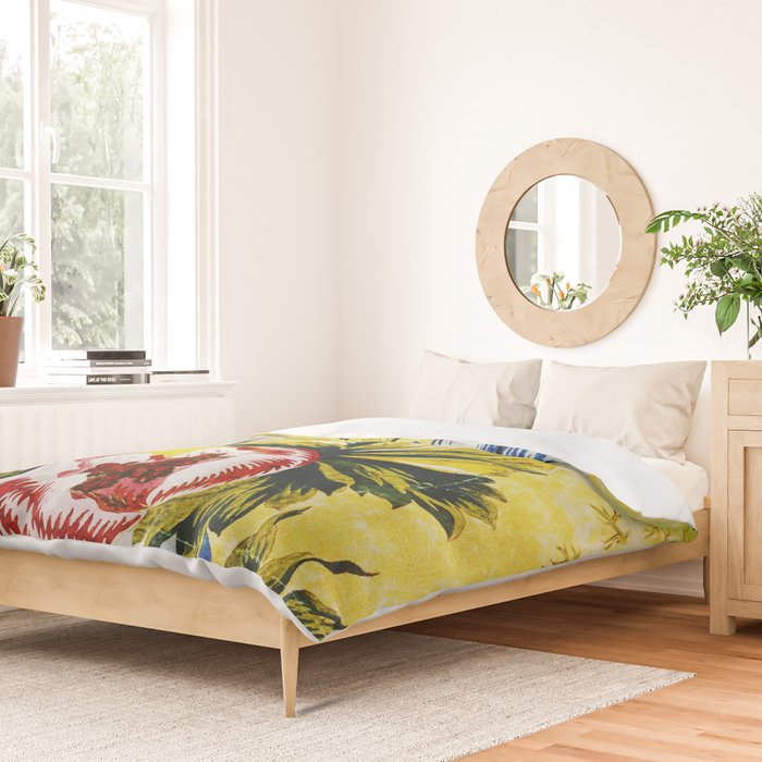 18th Century English Floral Print Duvet Cover Gallery Image 2