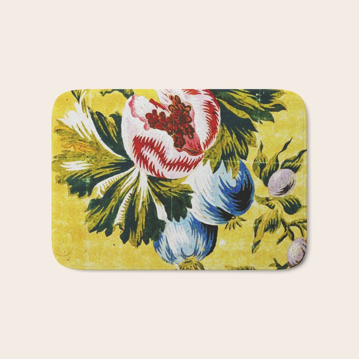 18th Century English Floral Print Bath Mat Gallery Image 1