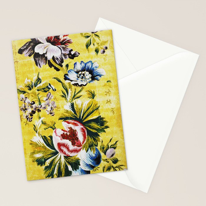 18th Century English Floral Print Stationery Card Gallery Image 2