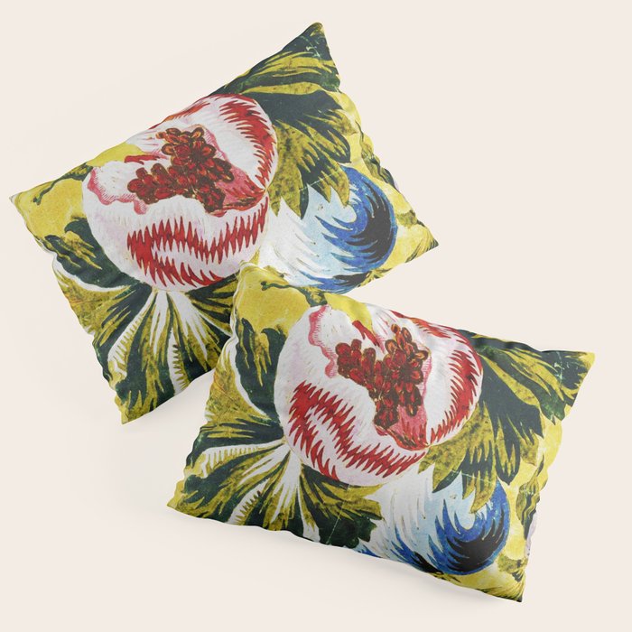 18th Century English Floral Print Pillow Sham Gallery Image 1
