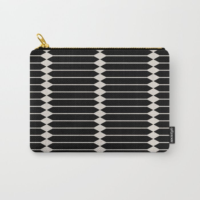 Minimal Geometric Pattern II - Black Carry All Pouch Gallery Image 1