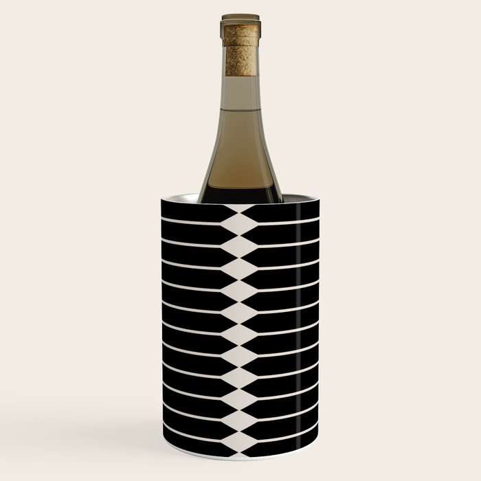 Minimal Geometric Pattern II - Black Wine Chiller Gallery Image 1