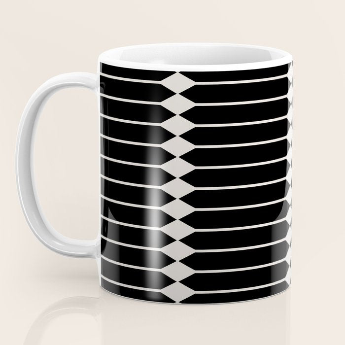 Minimal Geometric Pattern II - Black Coffee Mug Gallery Image 3