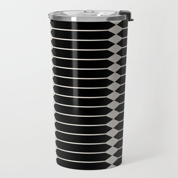 Minimal Geometric Pattern II - Black Travel Mug Gallery Image 2