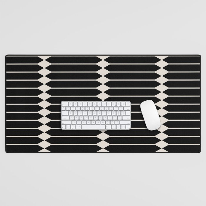 Minimal Geometric Pattern II - Black Desk Mat Gallery Image 1