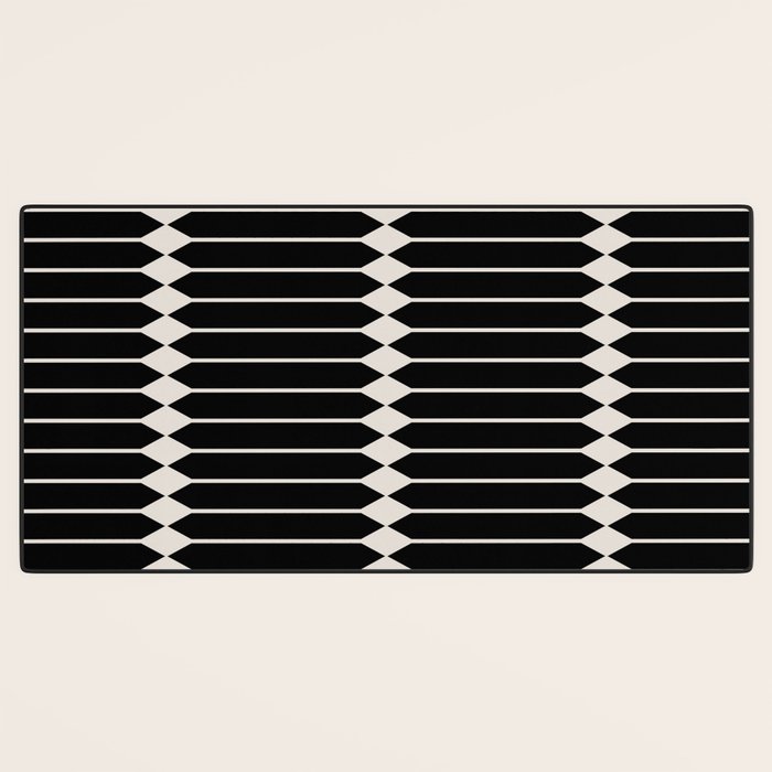 Minimal Geometric Pattern II - Black Desk Mat Gallery Image 3