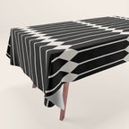 Minimal Geometric Pattern II - Black Tablecloth Gallery Image 1