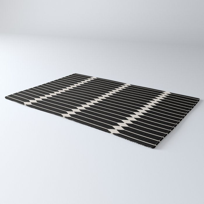 Minimal Geometric Pattern II - Black Rug Gallery Image 3