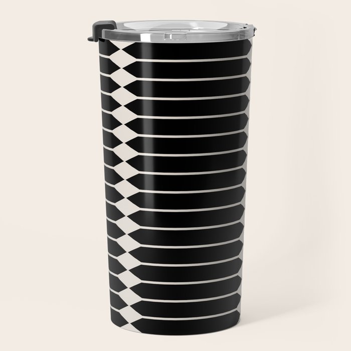 Minimal Geometric Pattern II - Black Travel Mug Gallery Image 3