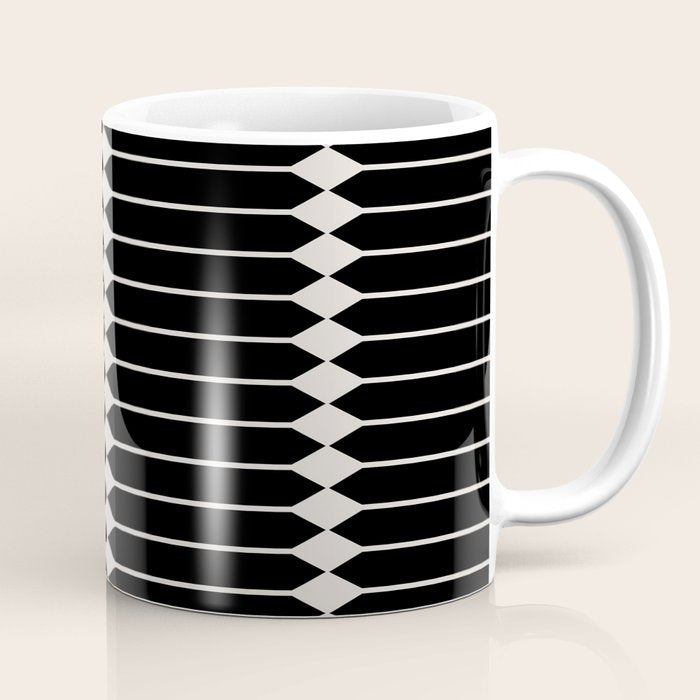 Minimal Geometric Pattern II - Black Coffee Mug Gallery Image 1