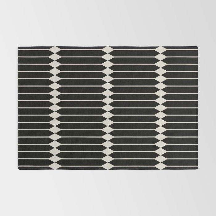 Minimal Geometric Pattern II - Black Rug Gallery Image 2