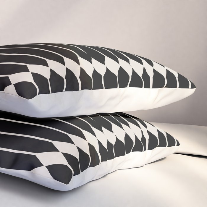 Minimal Geometric Pattern II - Black Pillow Sham Gallery Image 3