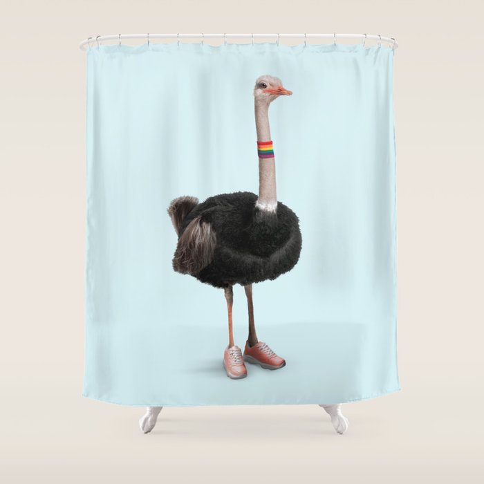 Sporty Ostrich Shower Curtain Gallery Image 1