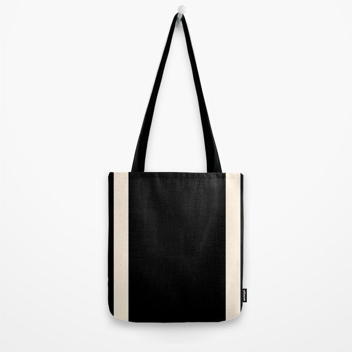 Simple Elegant Minimalist Frame Pattern 1 in Black and Almond Cream Tote Bag Gallery Image 2