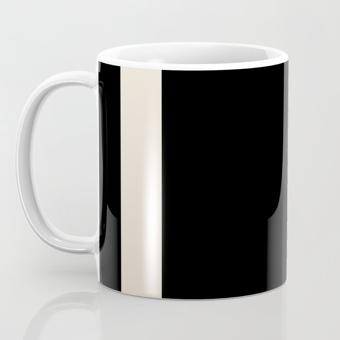 Simple Elegant Minimalist Frame Pattern 1 in Black and Almond Cream Coffee Mug Gallery Image 3