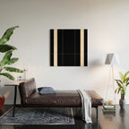 Simple Elegant Minimalist Frame Pattern 1 in Black and Almond Cream Wood Wall Art Gallery Image 2