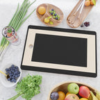 Simple Elegant Minimalist Frame Pattern 1 in Black and Almond Cream Cutting Board Gallery Image 2