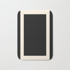 Simple Elegant Minimalist Frame Pattern 1 in Black and Almond Cream Bath Mat Gallery Image 1