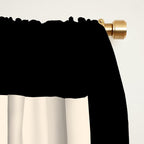 Simple Elegant Minimalist Frame Pattern 1 in Black and Almond Cream Window Curtain Gallery Image 2