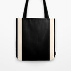 Simple Elegant Minimalist Frame Pattern 1 in Black and Almond Cream Tote Bag Gallery Image 1
