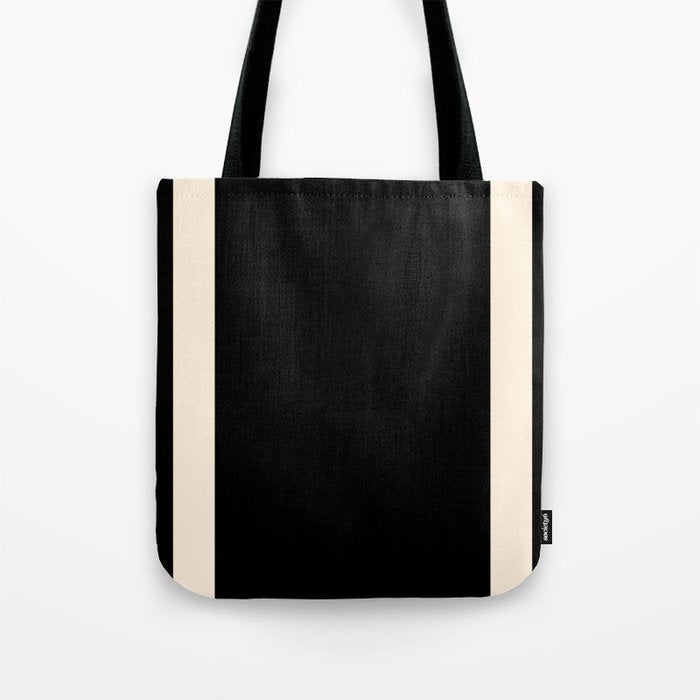 Simple Elegant Minimalist Frame Pattern 1 in Black and Almond Cream Tote Bag Gallery Image 1