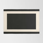 Simple Elegant Minimalist Frame Pattern 1 in Black and Almond Cream Rug Gallery Image 2