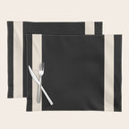 Simple Elegant Minimalist Frame Pattern 1 in Black and Almond Cream Placemat Gallery Image 1