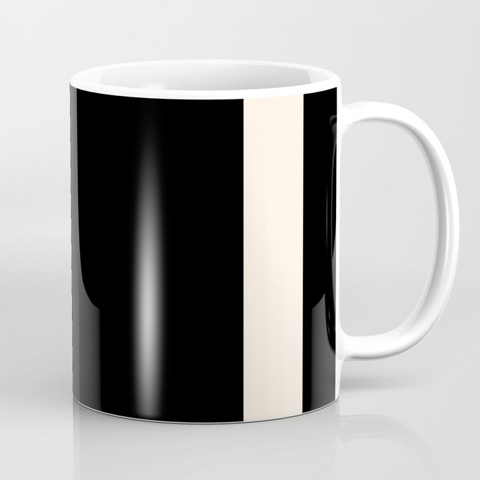 Simple Elegant Minimalist Frame Pattern 1 in Black and Almond Cream Coffee Mug Gallery Image 1