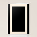 Simple Elegant Minimalist Frame Pattern 1 in Black and Almond Cream Stationery Card Gallery Image 2
