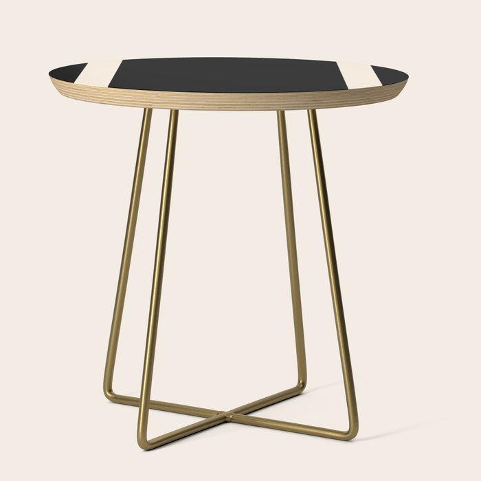 Simple Elegant Minimalist Frame Pattern 1 in Black and Almond Cream Side Table Gallery Image 1
