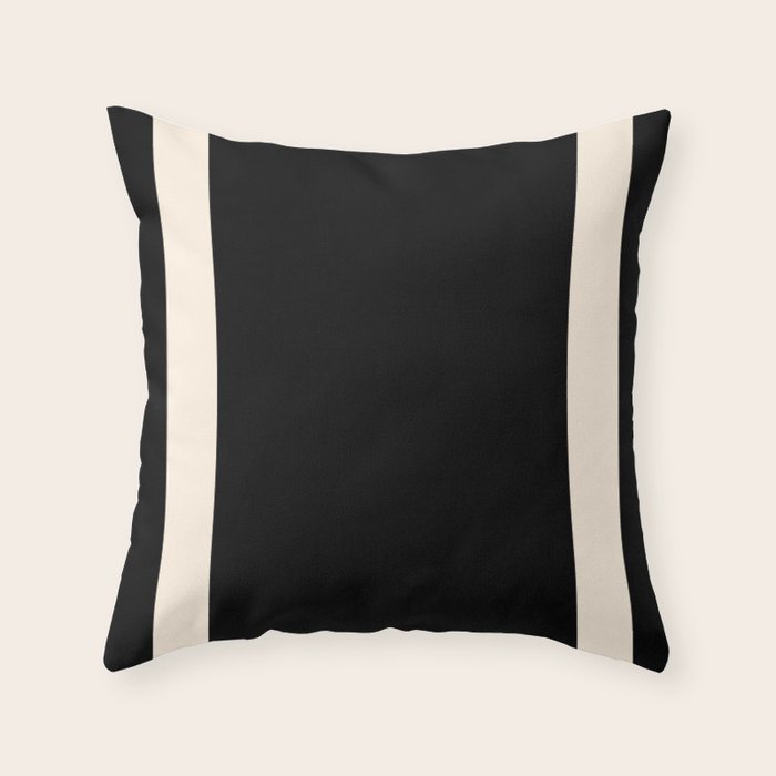 Simple Elegant Minimalist Frame Pattern 1 in Black and Almond Cream Throw Pillow Gallery Image 6