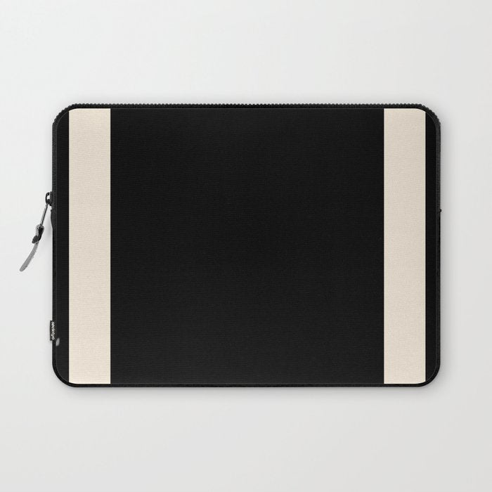Simple Elegant Minimalist Frame Pattern 1 in Black and Almond Cream Laptop Sleeve Gallery Image 1