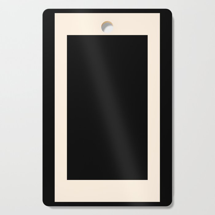 Simple Elegant Minimalist Frame Pattern 1 in Black and Almond Cream Cutting Board Gallery Image 1
