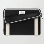 Simple Elegant Minimalist Frame Pattern 1 in Black and Almond Cream Laptop Sleeve Gallery Image 2