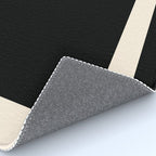 Simple Elegant Minimalist Frame Pattern 1 in Black and Almond Cream Rug Gallery Image 4