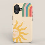 Minimal geometric abstraction Rainbow, Flower, Sun and Moon 2 iPhone Case Gallery Image 1