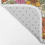 Retro 70s Boho Floral Pattern Bath Mat Gallery Image 2