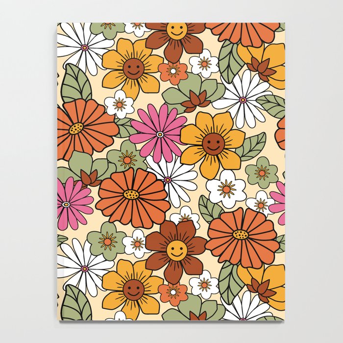Retro 70s Boho Floral Pattern Notebook Gallery Image 4