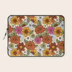 Retro 70s Boho Floral Pattern Laptop Sleeve Gallery Image 1