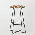 Retro 70s Boho Floral Pattern Stool Gallery Image 1