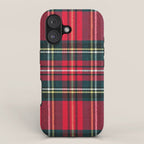 Black Red Tartan Plaid Scottish Pattern iPhone Case Gallery Image 1