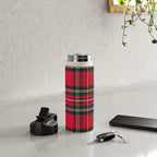 Black Red Tartan Plaid Scottish Pattern Water Bottle Gallery Image 4