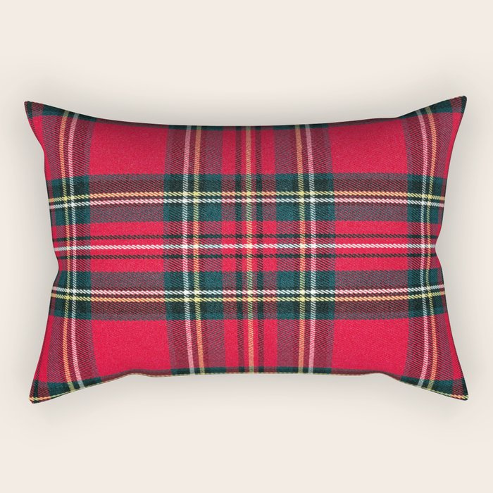 Black Red Tartan Plaid Scottish Pattern Rectangular Pillow Gallery Image 2