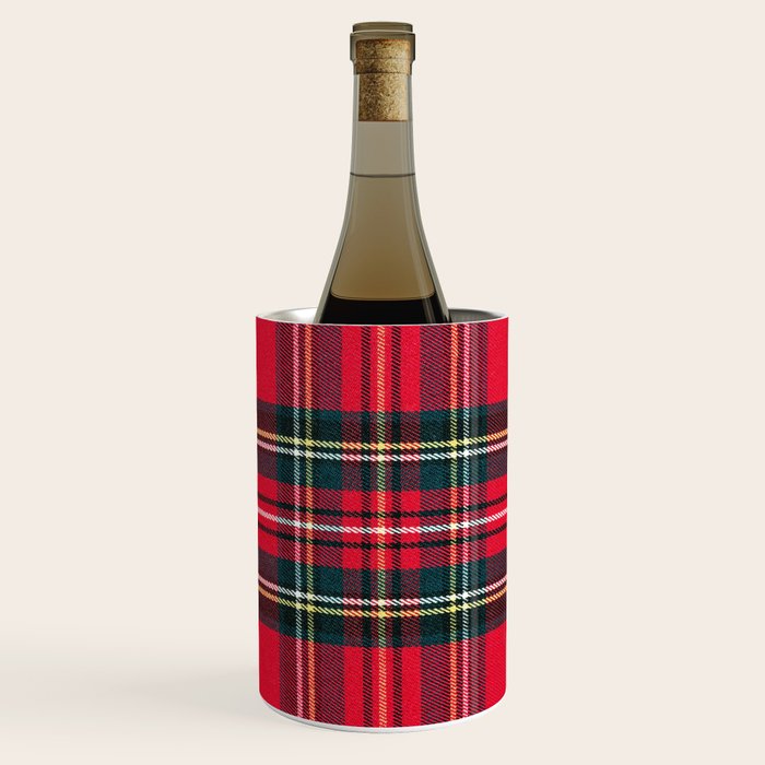 Black Red Tartan Plaid Scottish Pattern Wine Chiller Gallery Image 1
