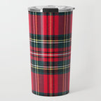 Black Red Tartan Plaid Scottish Pattern Travel Mug Gallery Image 1